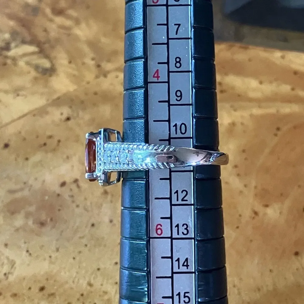 Natural Citrine Sterling Silver Ring Size 5